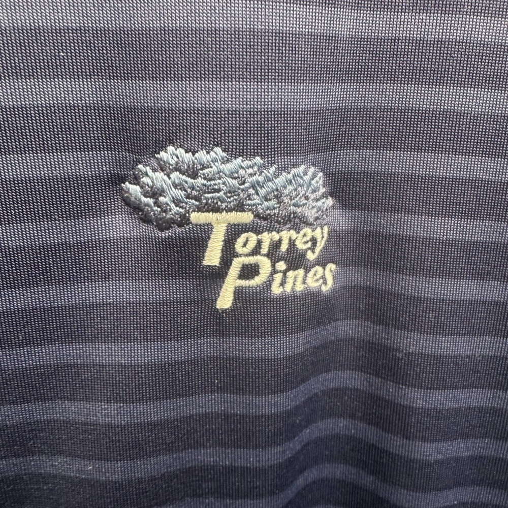 Under Armour Men's Golf Polo Torrey Pines 2XL Loose Blue Stiped Heat Gear Preppy - Picture 7 of 8